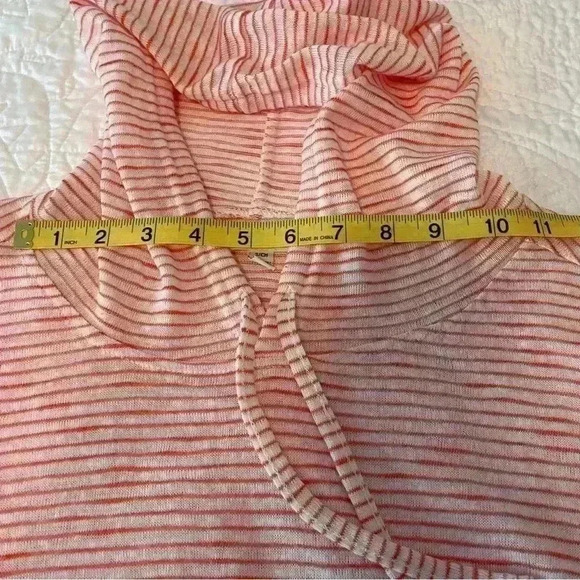 WEATHERPROOF VINTAGE Women’s Soft Knit Hoodie Orange & White Stripes. Size Small - Picture 4 of 8